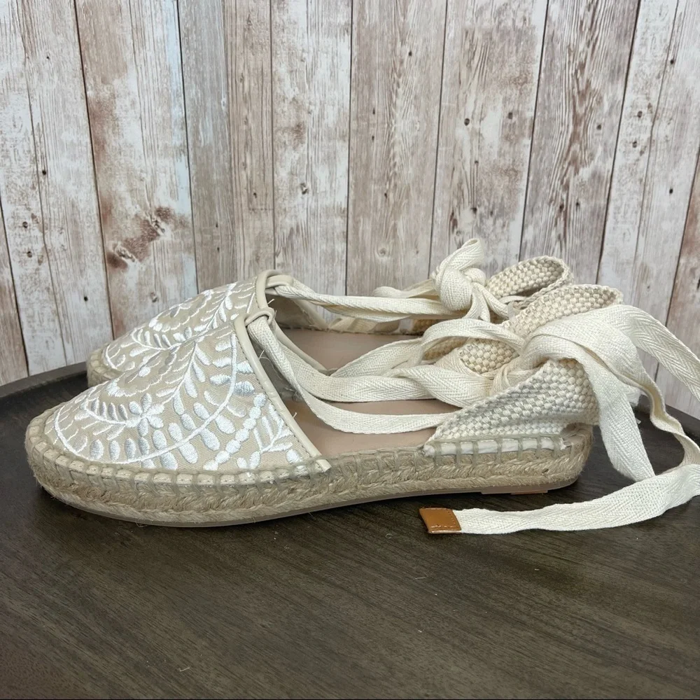 Aldo Floral Embroidered Espadrille Sandal Size 8.5 Women